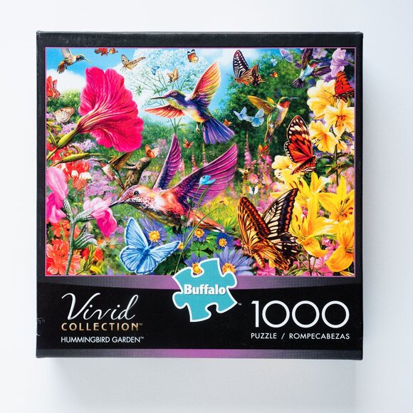 Buffalo David Bitton Other - 💐 BEAUTIFUL 💐 Vibrant "Hummingbird Garden" Jigsaw Puzzle - 1000 Pieces